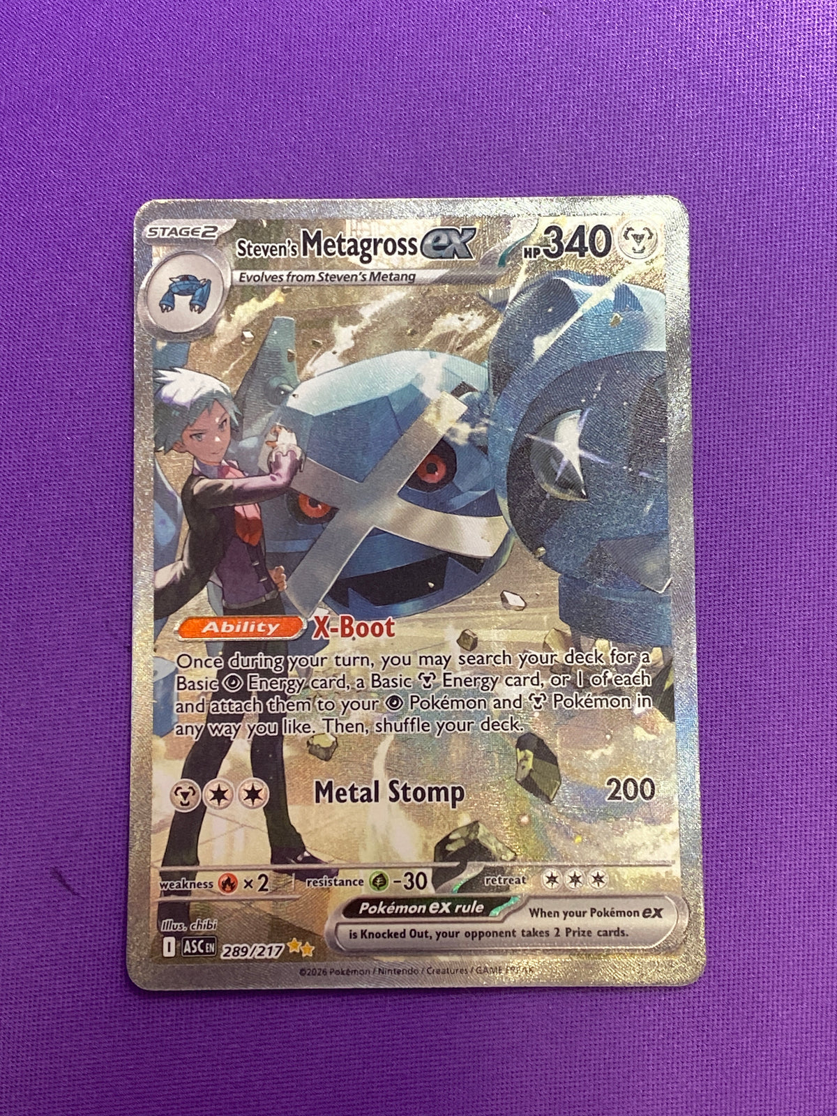 Steven's Metagross ex (289) Special Illustration Rare Holofoil (Cabinet-NM)