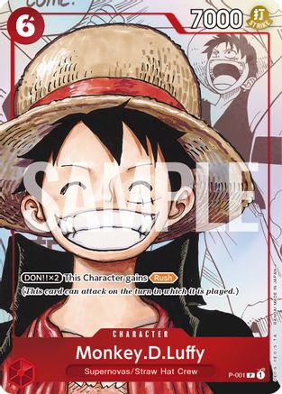 Monkey.D.Luffy (Alternate Art) (P-001) - One Piece Promotion Cards Foil (Cabinet-NM)