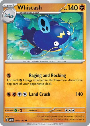 Whiscash (109) Uncommon Reverse Holofoil