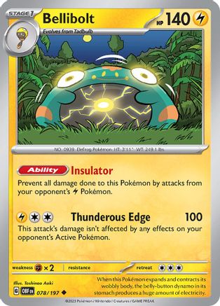 Bellibolt - 078/197 (78) Uncommon Reverse Holofoil