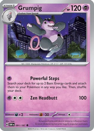 Grumpig (91) Uncommon Reverse Holofoil