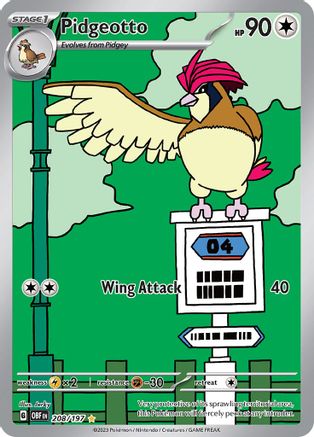 Pidgeotto - 208/197 (208) Illustration Rare Holofoil