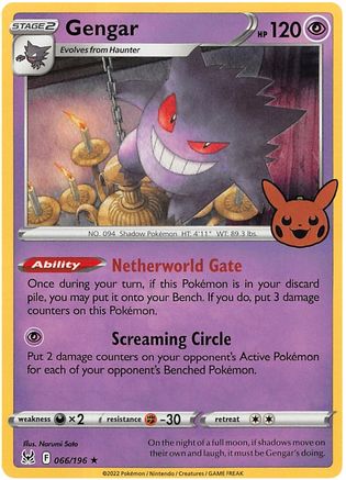 Gengar (2022 Copyright Date) (66) Holo Rare Holofoil