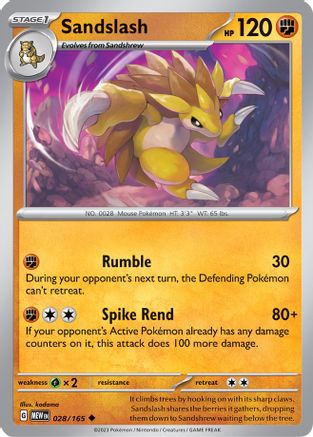 Sandslash (28) Uncommon Reverse Holofoil