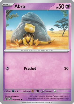 Abra (63) Common Reverse Holofoil