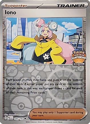 Iono - 185/193 (Regional Championships) (185) Uncommon Reverse Holofoil