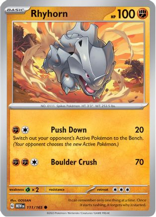 Rhyhorn (111) Common Reverse Holofoil