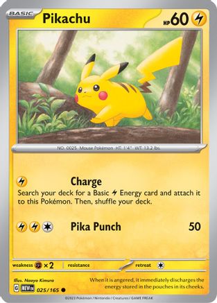 Pikachu - 025/165 (25) Common Reverse Holofoil