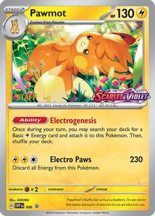 Pawmot - 006 (Prerelease) [Staff] (6) Promo Holofoil