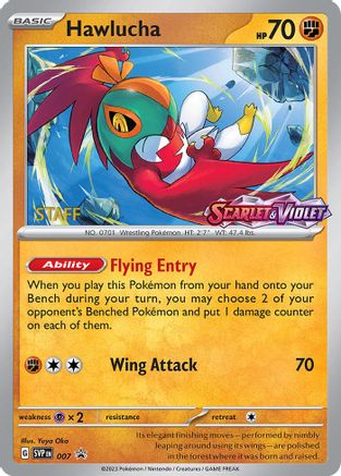 Hawlucha - 007 (Prerelease) [Staff] (7) Promo Holofoil