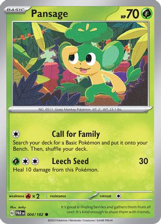 Pansage (4) Common Reverse Holofoil