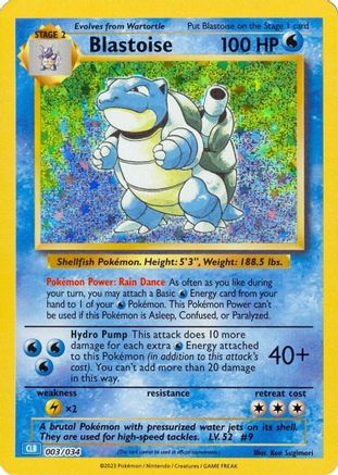 Blastoise (3) Classic Collection Holofoil