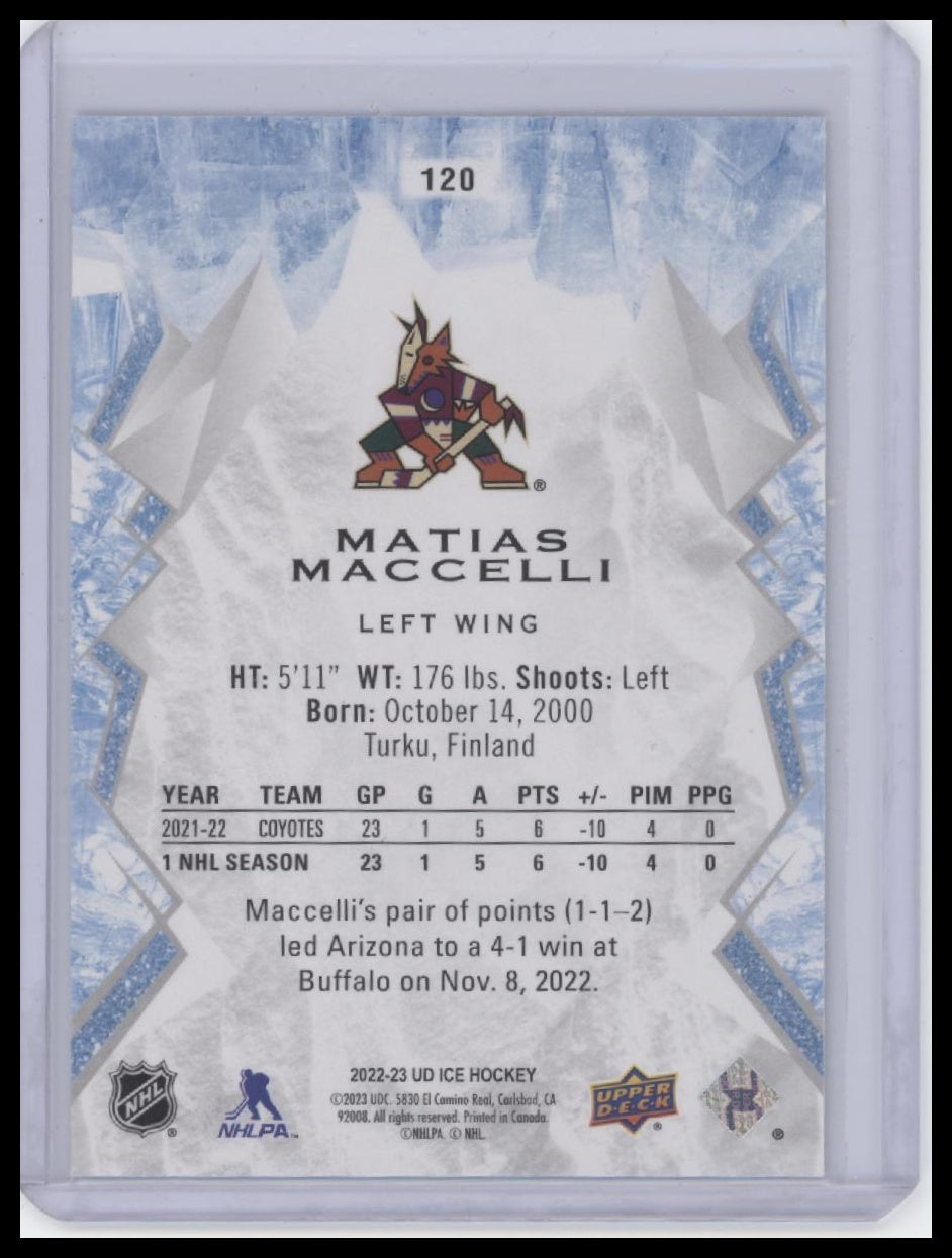 2022-23 Upper Deck Ice #120 Matias Maccelli Green