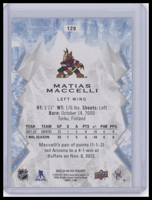 2022-23 Upper Deck Ice #120 Matias Maccelli Green