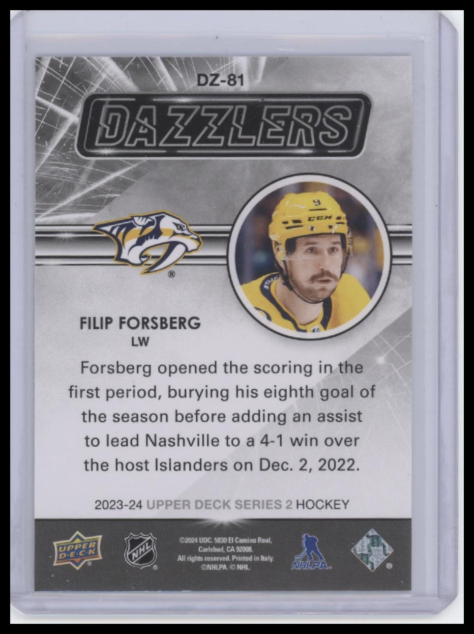 2023-24 Upper Deck #DZ-81 Filip Forsberg Dazzlers Green