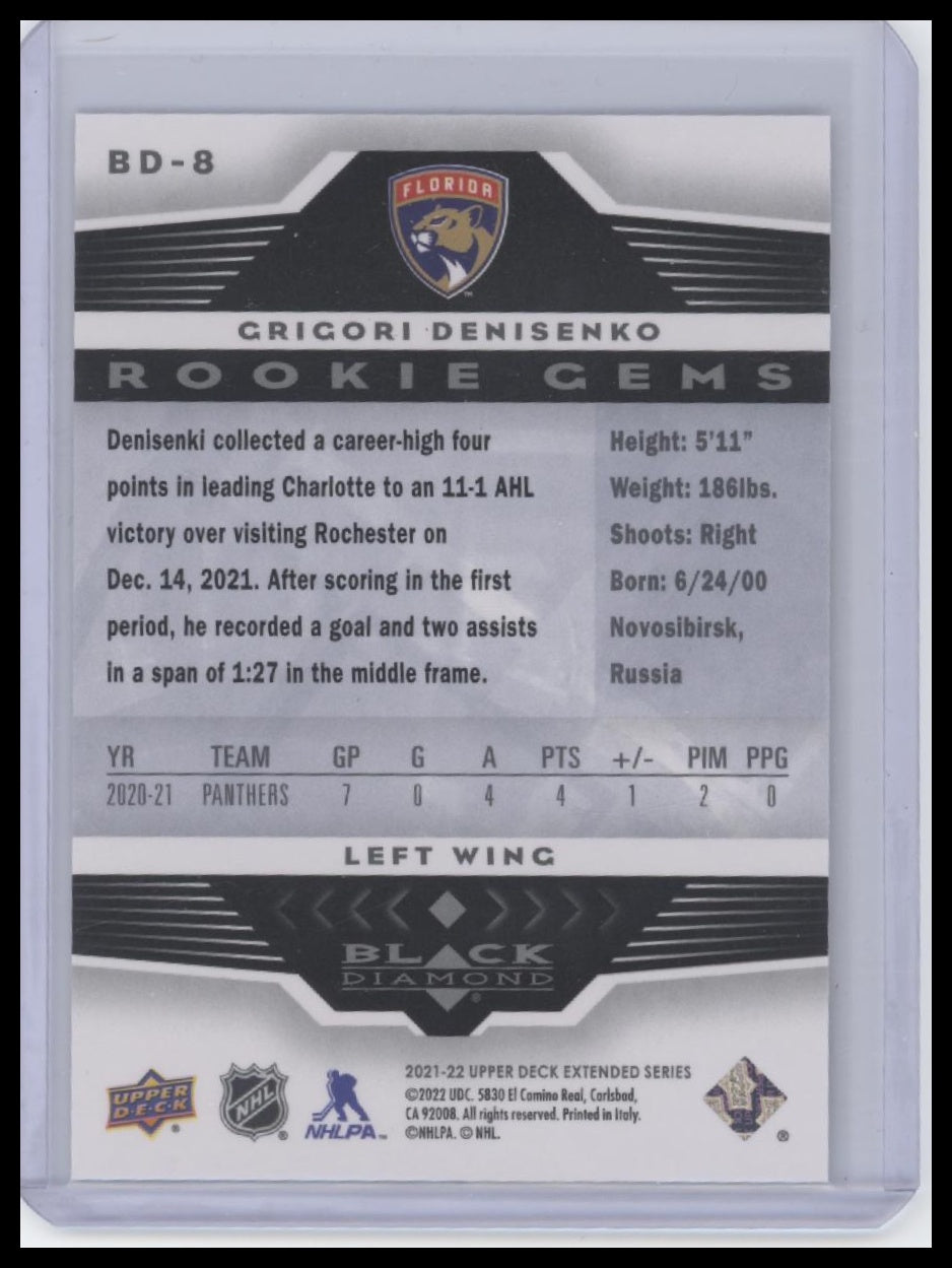 2021-22 Upper Deck #BD-8 Grigori Denisenko 2005-06 Black Diamond Retro