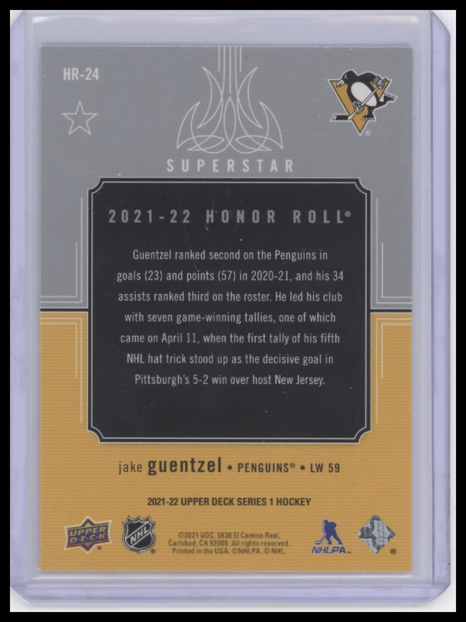 2021-22 Upper Deck #HR-24 Jake Guentzel Honor Roll
