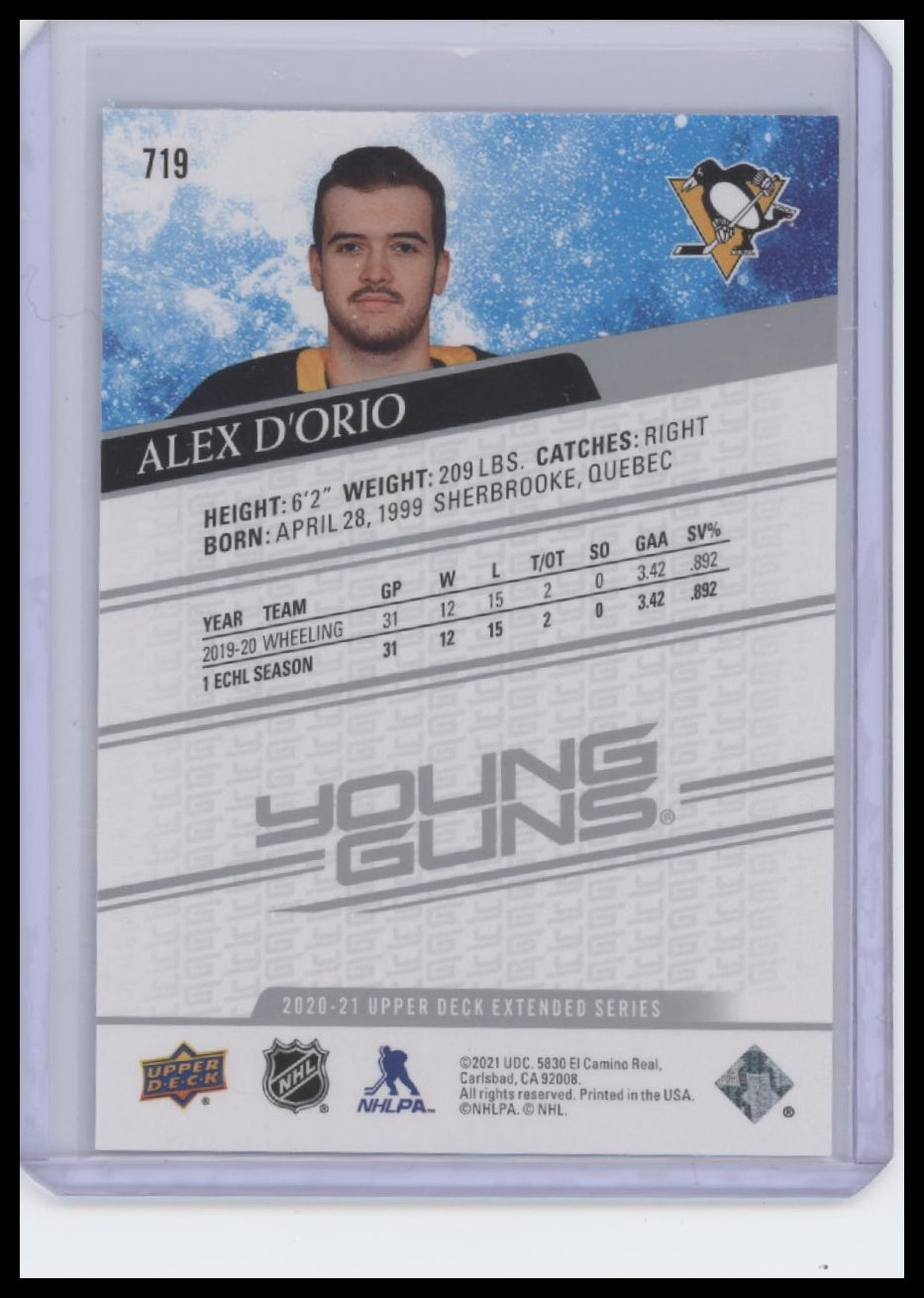 2020-21 Upper Deck #719 Alex D'Orio