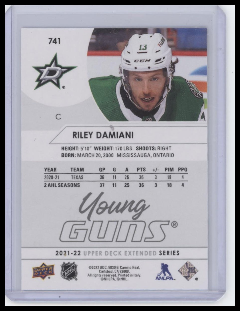 2021-22 Upper Deck #741 Riley Damiani