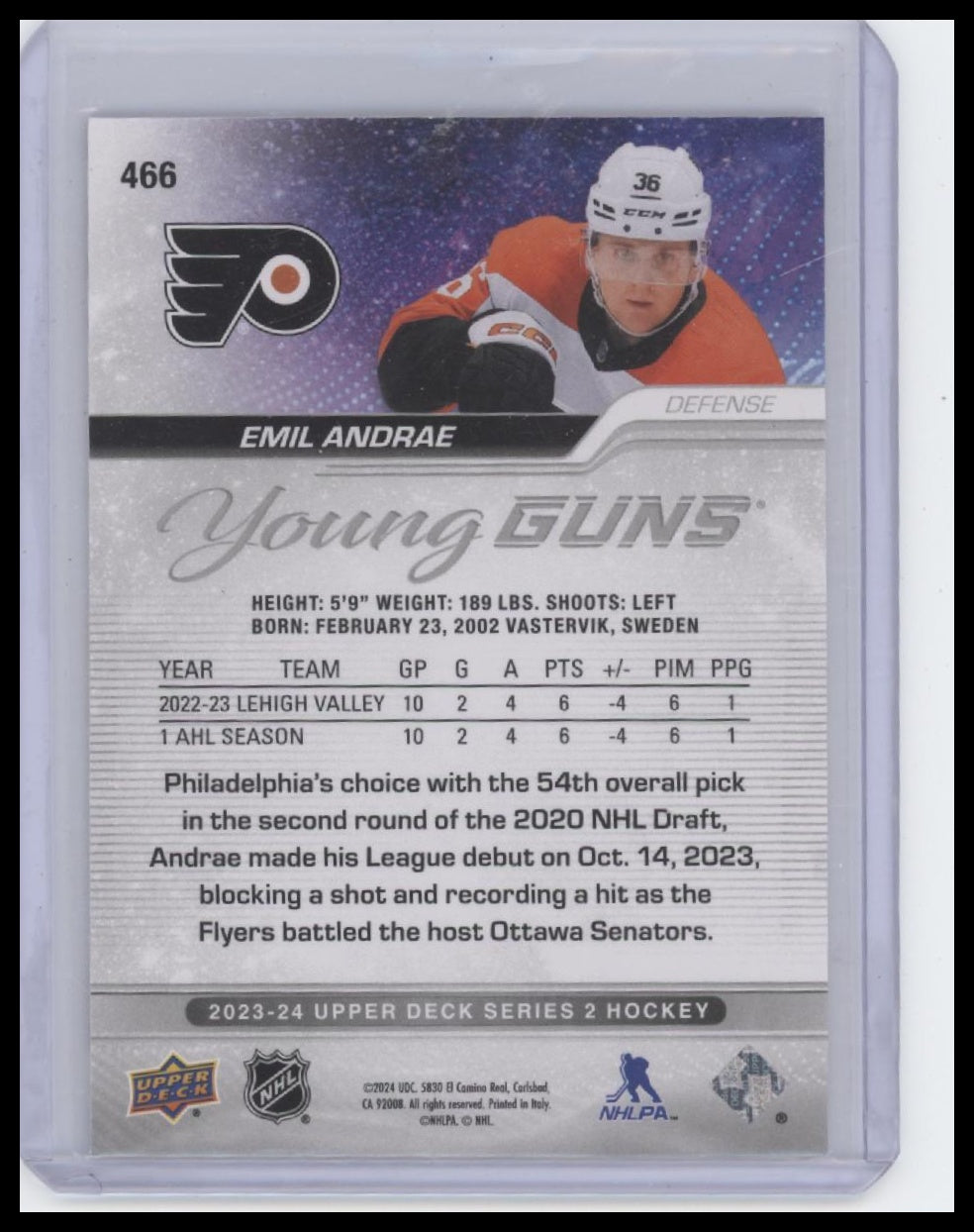 2023-24 Upper Deck #466 Emil Andrae