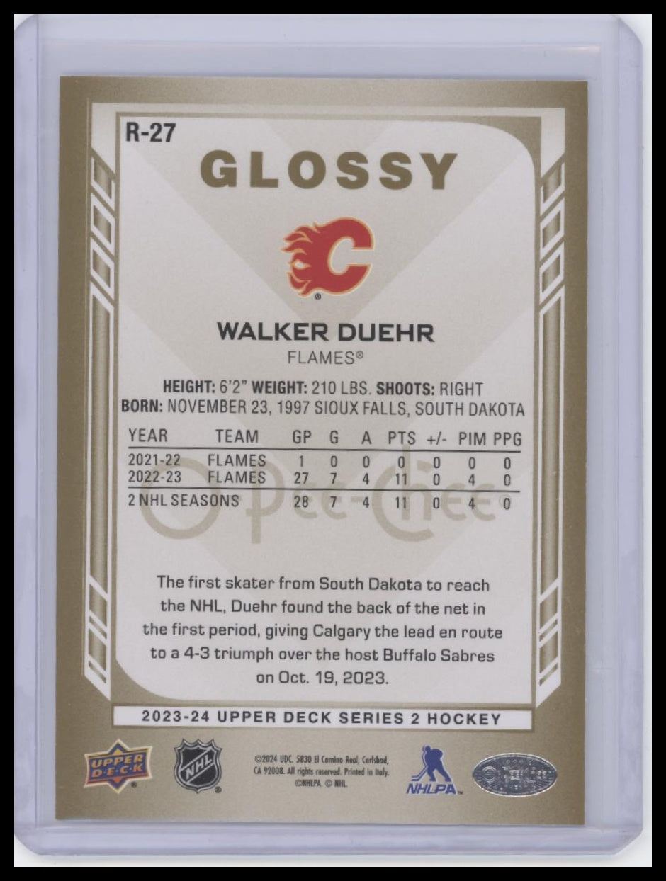 2023-24 Upper Deck #R-27 Walker Duehr O-Pee-Chee Glossy Gold