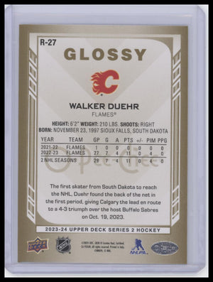 2023-24 Upper Deck #R-27 Walker Duehr O-Pee-Chee Glossy Gold