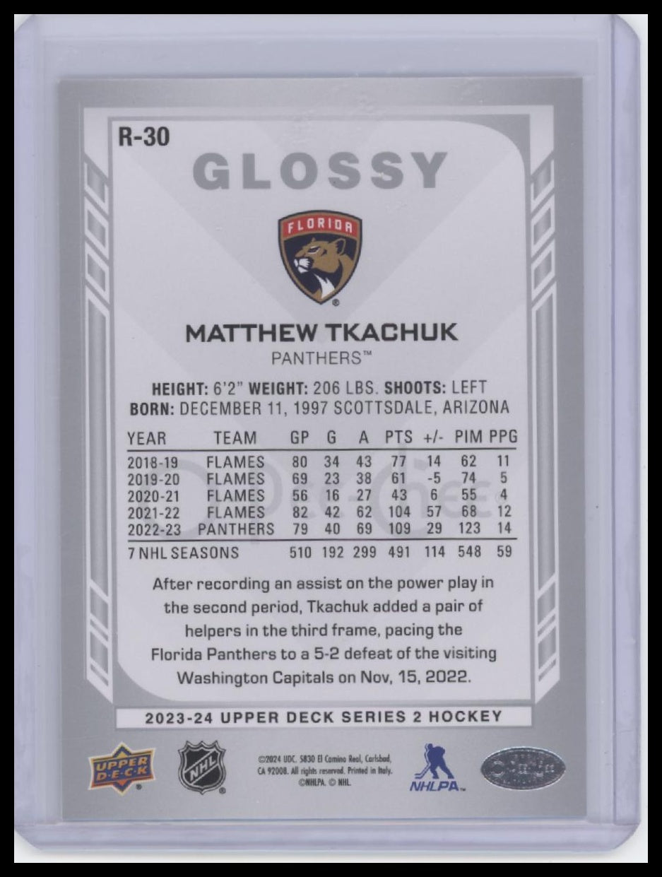 2023-24 Upper Deck #R-30 Matthew Tkachuk O-Pee-Chee Glossy