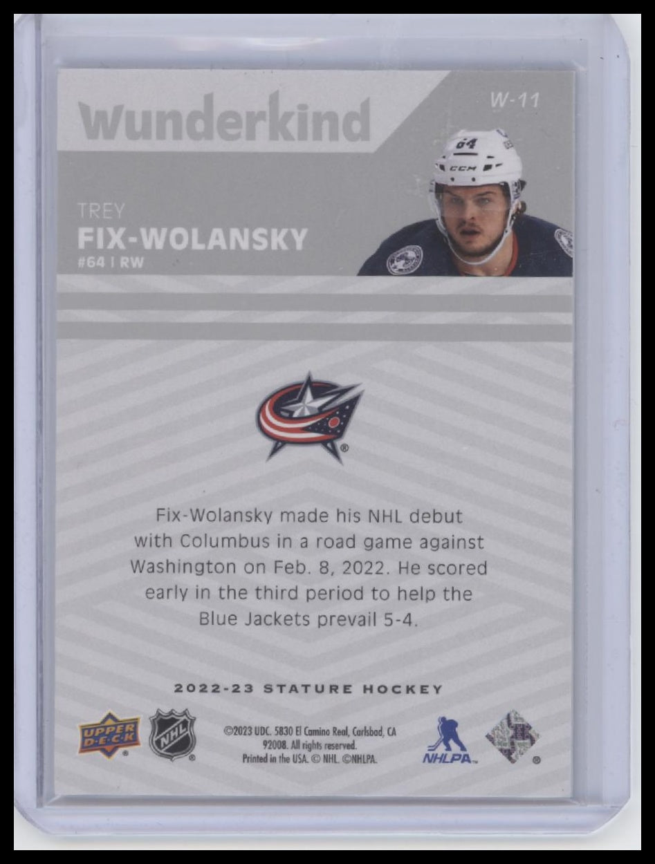 2022-23 Upper Deck Stature #W-11 Trey Fix-Wolansky Wunderkind