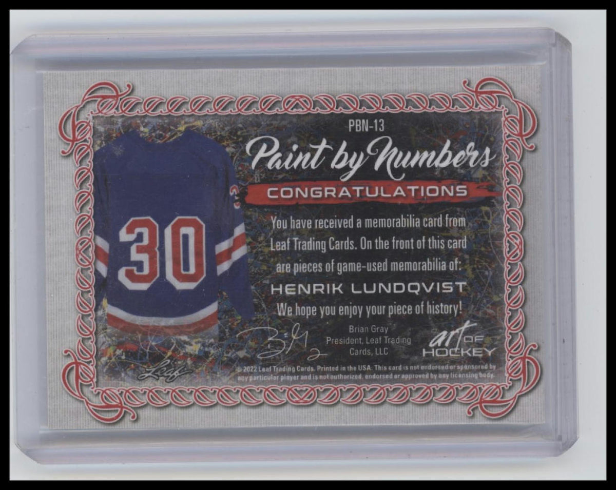 2022 Leaf Art of Hockey #PBN-13 Henrik Lundqvist  Bronze Spctrm Holofoil #/45