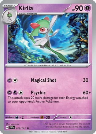 Kirlia - 028/091 (28) Uncommon Reverse Holofoil