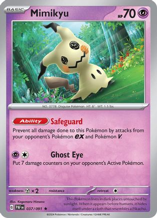 Mimikyu - 037/091 (37) Rare Reverse Holofoil