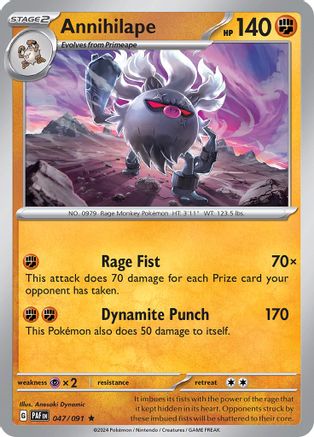 Annihilape - 047/091 (47) Rare Reverse Holofoil