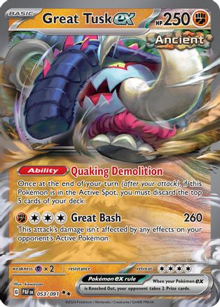 Great Tusk ex (53) Double Rare Holofoil