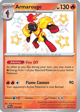 Armarouge - 115/091 (115) Shiny Rare Holofoil