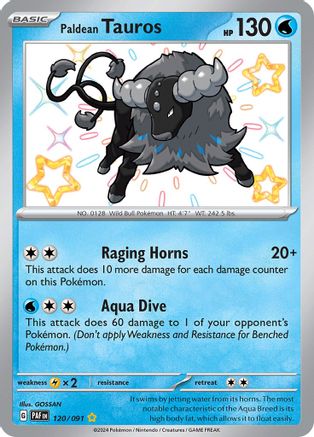 Paldean Tauros - 120/091 (120) Shiny Rare Holofoil