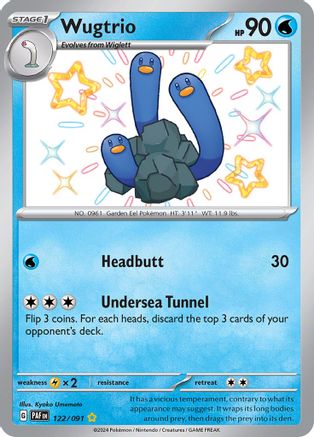 Wugtrio - 122/091 (122) Shiny Rare Holofoil