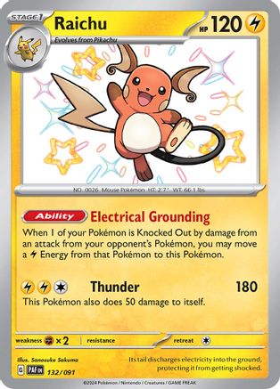 Raichu - 132/091 (132) Shiny Rare Holofoil