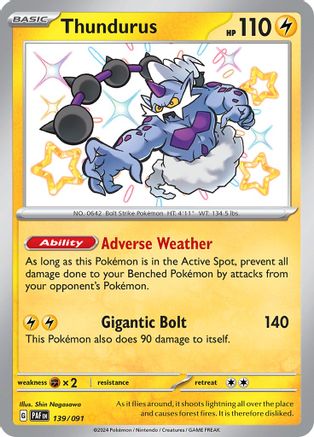 Thundurus (139) Shiny Rare Holofoil