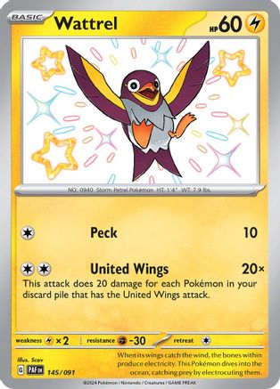 Wattrel (145) Shiny Rare Holofoil