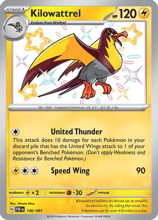 Kilowattrel - 146/091 (146) Shiny Rare Holofoil
