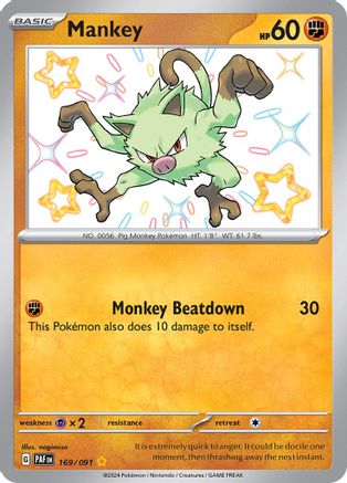 Mankey - 169/091 (169) Shiny Rare Holofoil