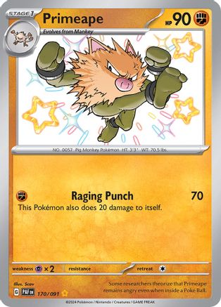 Primeape - 170/091 (170) Shiny Rare Holofoil