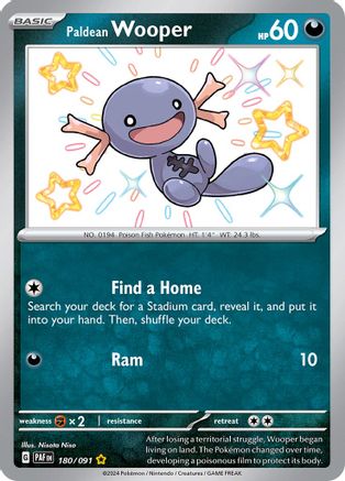Paldean Wooper - 180/091 (180) Shiny Rare Holofoil