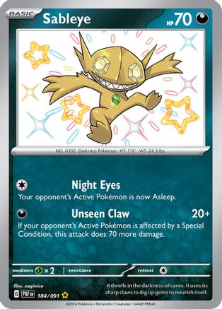 Sableye (184) Shiny Rare Holofoil