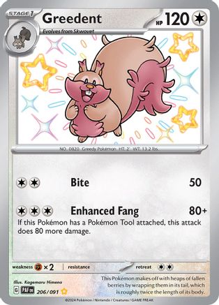 Greedent (206) Shiny Rare Holofoil