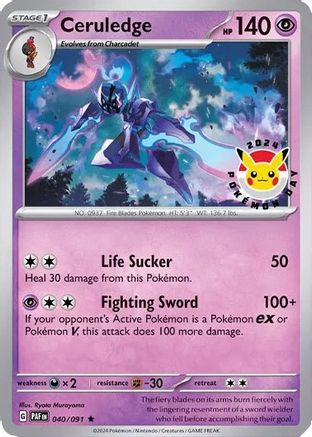 Ceruledge - 040/091 (Pokemon Day 2024) (Cosmos Holo) (40) Promo Holofoil