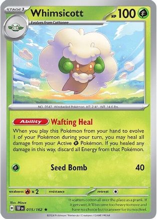 Whimsicott (15) Rare Holofoil