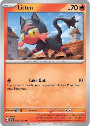 Litten - 032/162 (32) Common Reverse Holofoil
