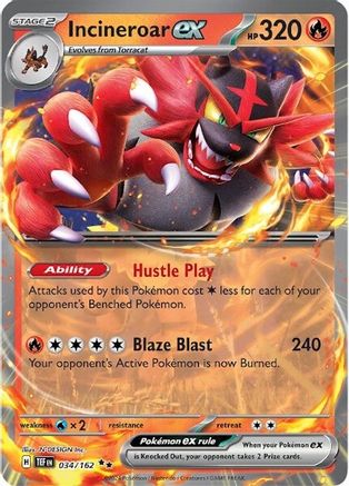 Incineroar ex - 034/162 (34) Double Rare Holofoil