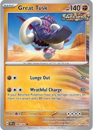 Great Tusk - 096/162 (96) Uncommon Reverse Holofoil